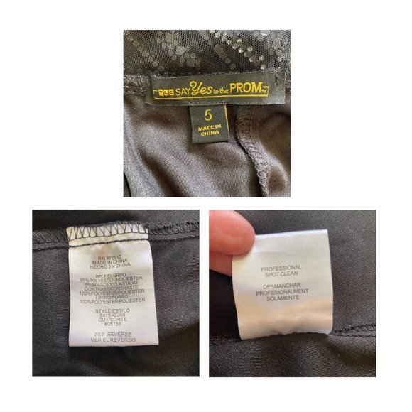 Say Yes To The Prom Dress Gown 5 Black Halter Rhinestone Embellished Gown Long - Picture 11 of 12